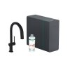 Hansgrohe Aqittura M91 SodaSystem 210 Bateria kuchenna wysoka z wyciąganą wylewką z filtrem czarny mat 76836670